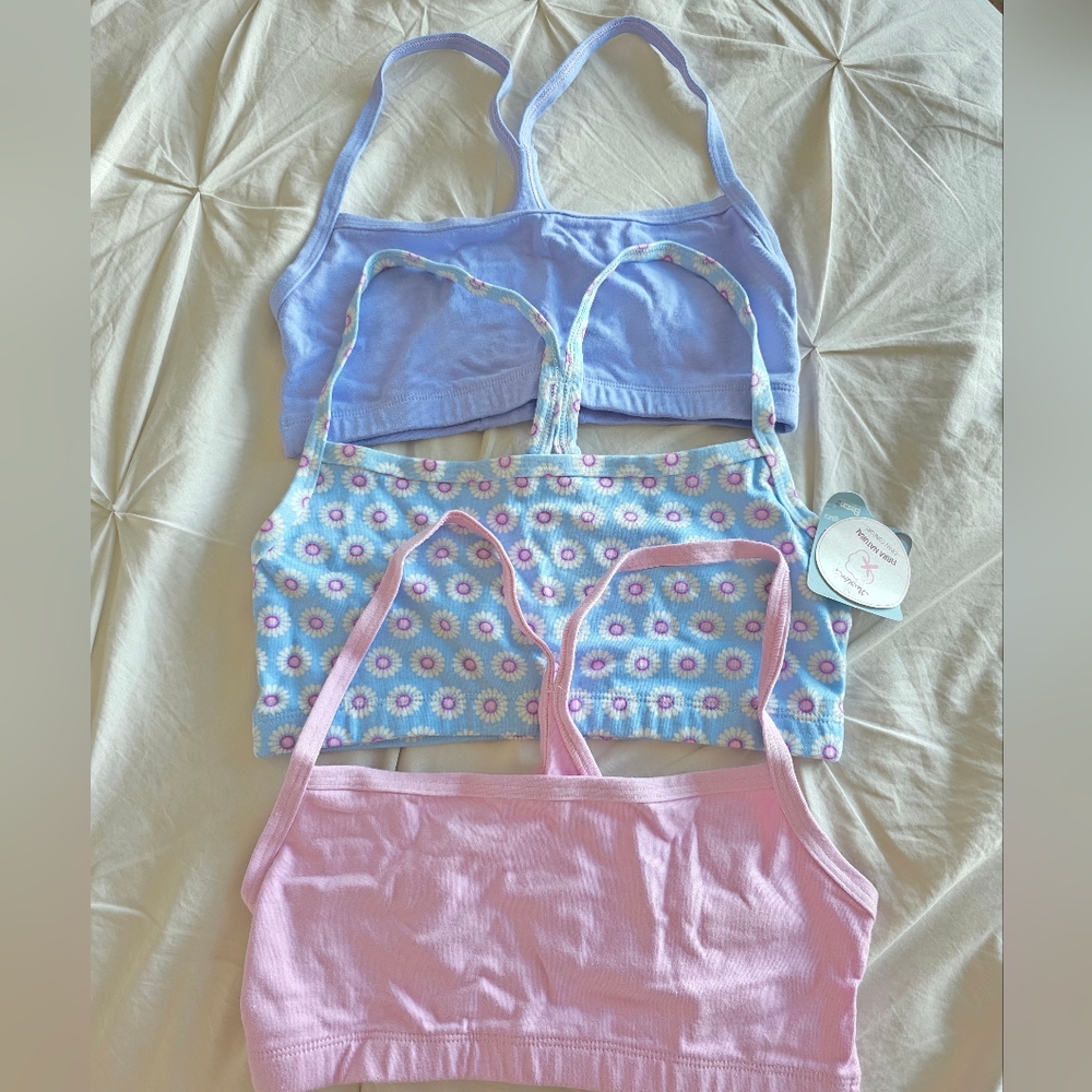 🚫SOLD🚫 Ilusion Cotton Bralette Set 3 Pack Floral & Solid Pastel